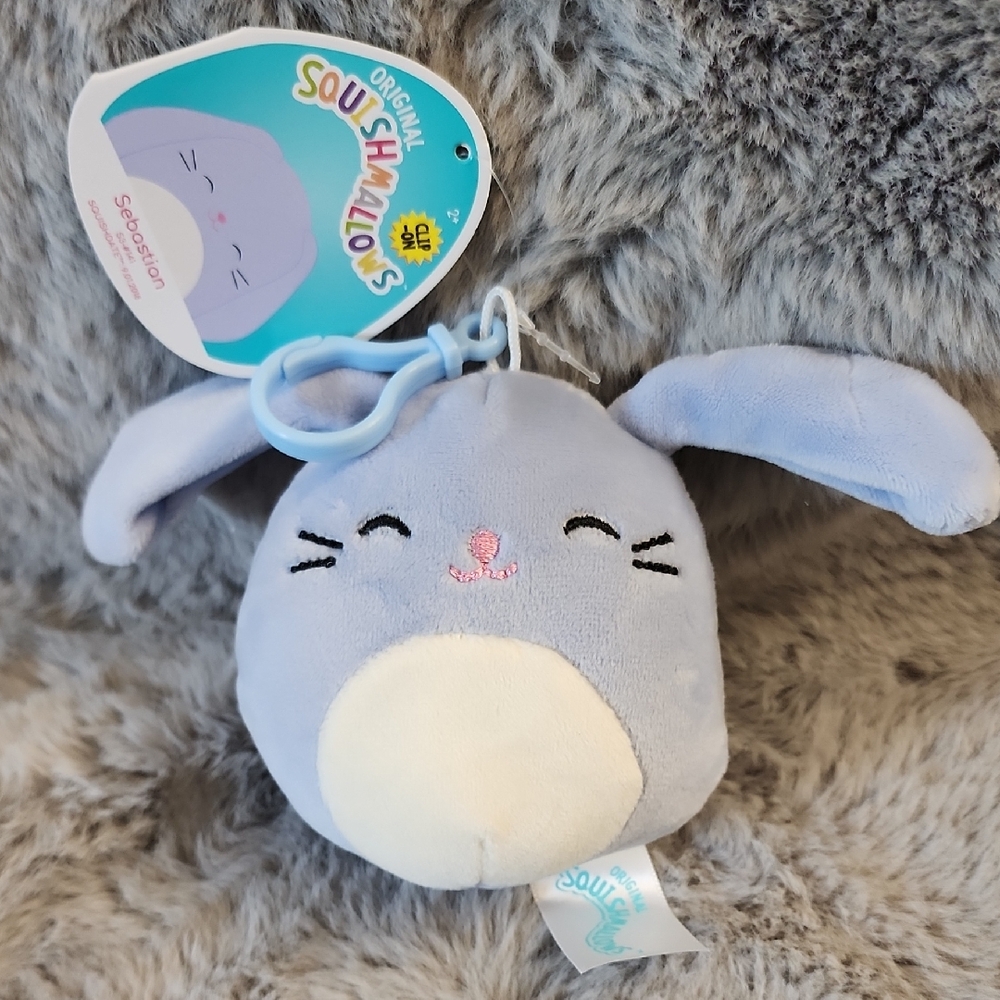 NWT‎ Squishmallows Sebastian The Rabbit Clip-on